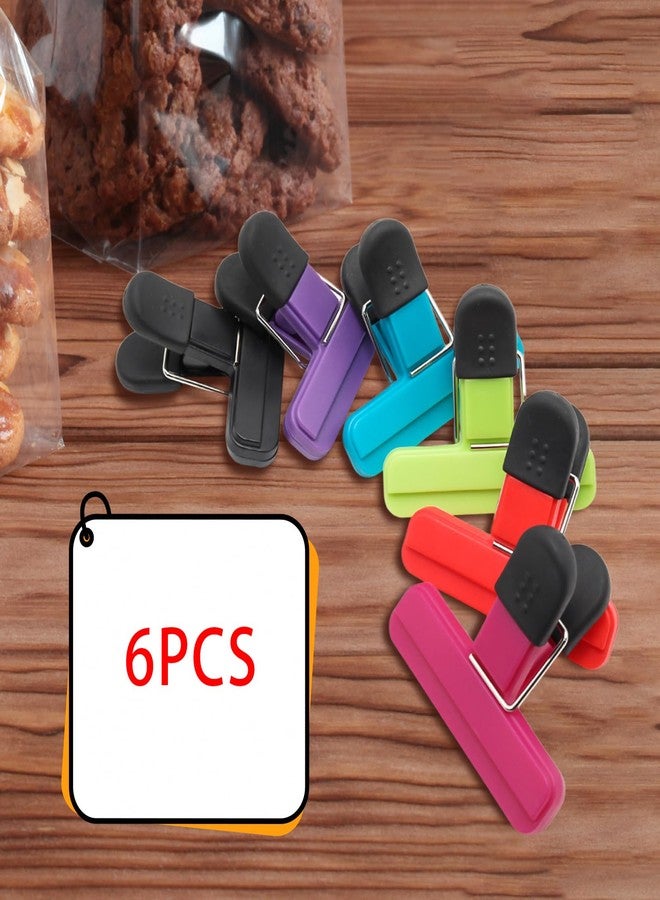 Pocoxll 6 Pack Small Size Bag Clips, 3 x 2.5 Inch Assorted Colors Food Clips (Style 1) - Image 3